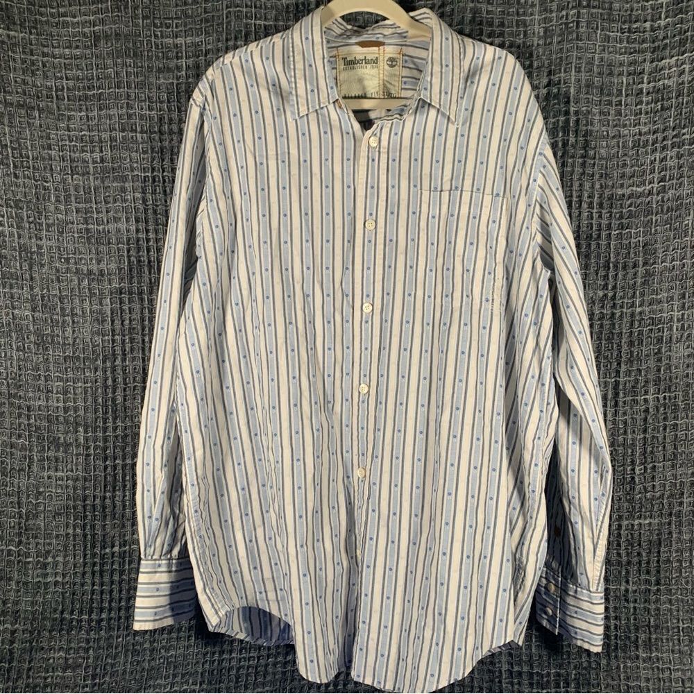 TIMBERLAND Men's Relaxed Fit Long Sleeve Button Down Shirt XL #852